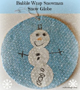 bubble wrap snow globe snowman