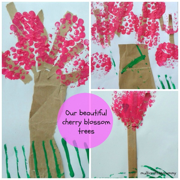 spring cherry blossom paintings by kids