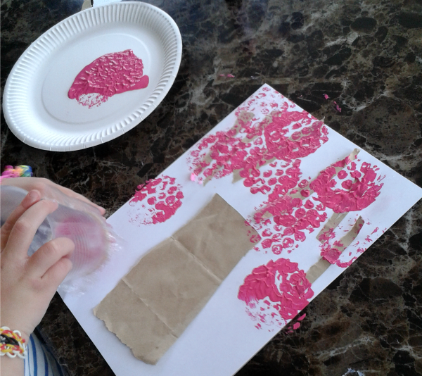 Bubble Wrap Activities Spring Cherry Blossom Paintings