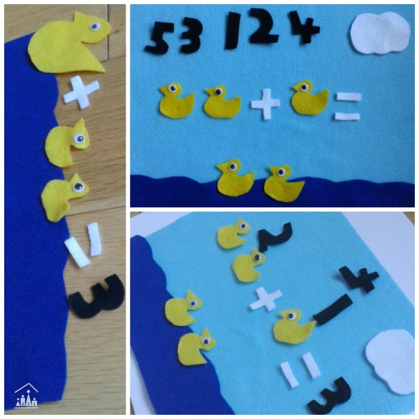 5 little ducks felt number sums for school infants