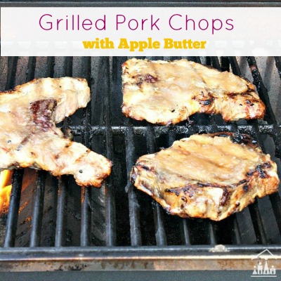 Great grilled pork chops with apple butter