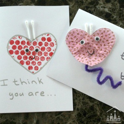 Recycled Love Bug Valentines Cards for Kids to make